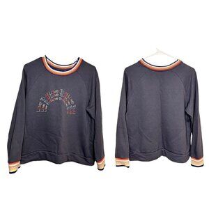 Time and Tru Lightweight Long-sleeve Multicolor Knit Top Sweatshirt (Womens L)